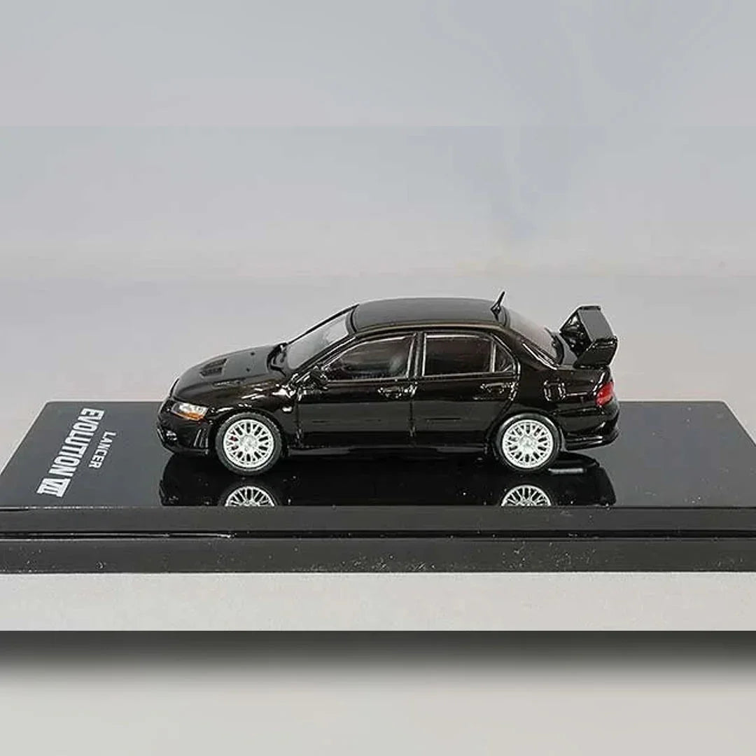 1:64 Hobby Japan HJ641054BK MITSUBISHI LANCER GSR EVOLUTION 7 With Engine Display Model BLACK PEARL - Jaiman Toys