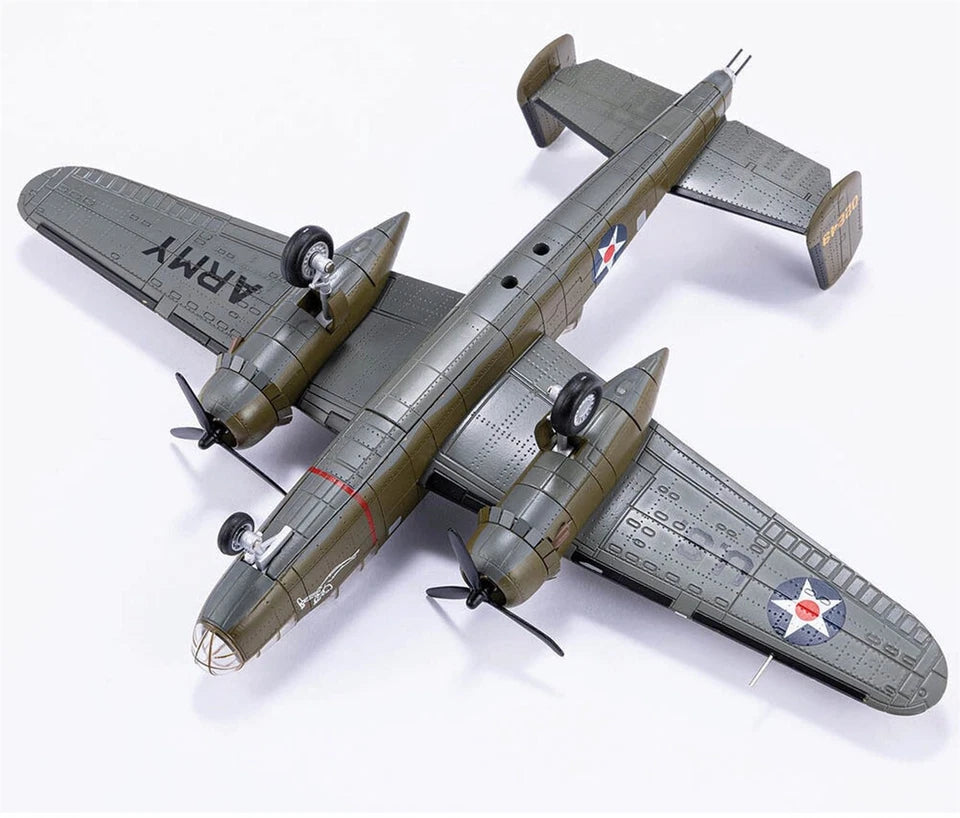 Premium 1:72 Scale North American B-25B Mitchell Metal Diecast Body Aircraft Model with Display Stand | Military Bomber Collectible
