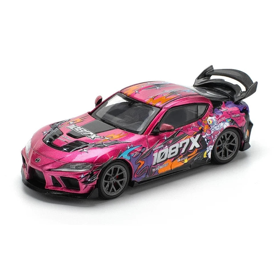 POP RACE 1:64 DarwinPro 66G WBK Supra A90 #1087X Lion Dance Diecast Model Car – Premium Collectible Toyota Supra Display Car