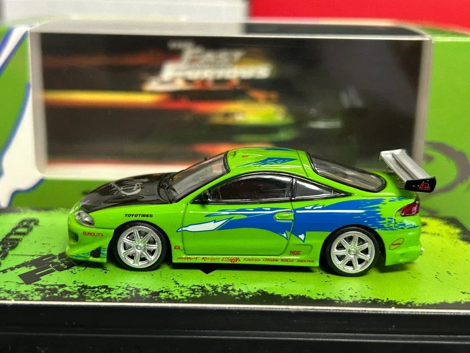 １/64 Transcend Model ワイルドスピード仕様 エクリプス Transcend 1:64 Mitsubishi Green 1995 Eclipse Diecast Model Car