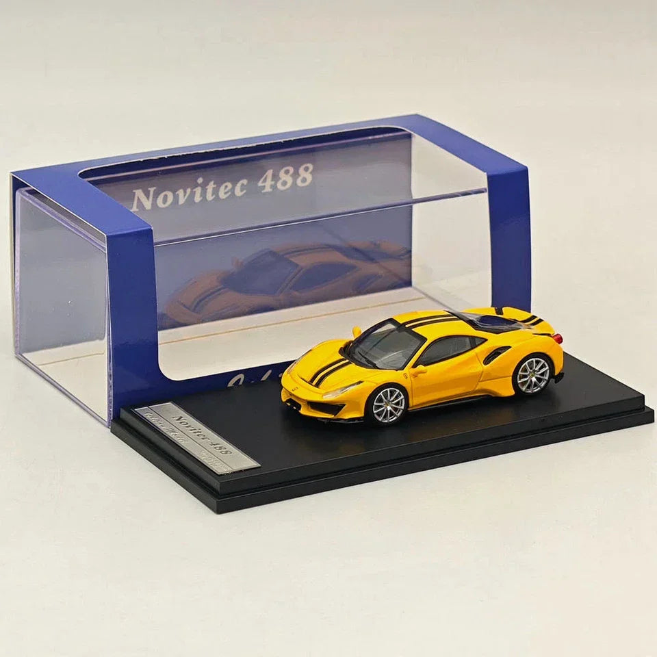 Ichiban Model 1/64 scale die-cast model of a yellow Novitec 488 - Jaiman Toys