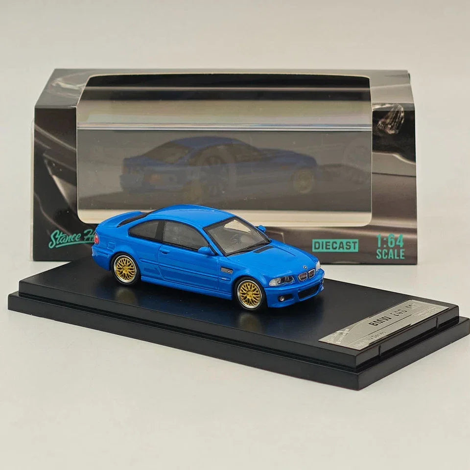 Stance Hunters 1:64 BMW E46 M3 HIGH REV SERIES Blue Diecast Models Car - Jaiman Toys