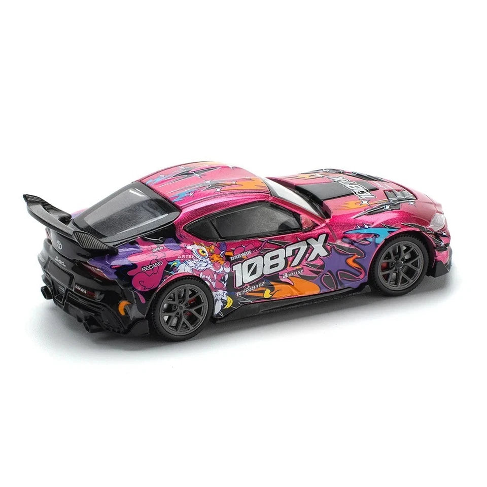 POP RACE 1:64 DarwinPro 66G WBK Supra A90 #1087X Lion Dance Diecast Model Car – Premium Collectible Toyota Supra Display Car