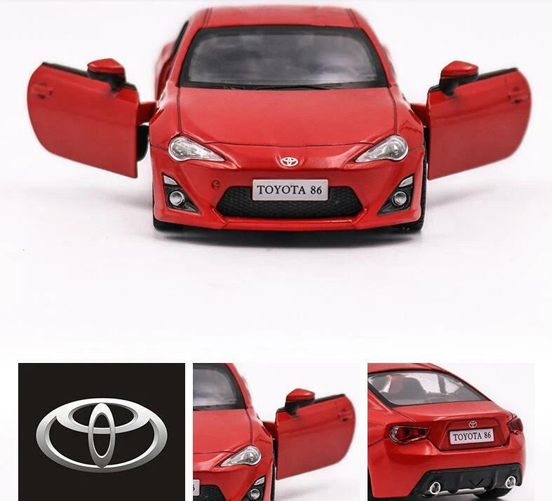 RMZ City 1:36 Toyota 86 Diecast Car Model – Opening Doors, Realistic Interior (Red & White Variants)
