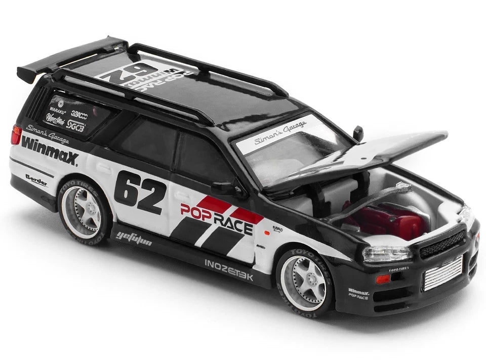 POP RACE 1:64 Nissan Stagea R34 Simon's Garage #62 – Scale Premium