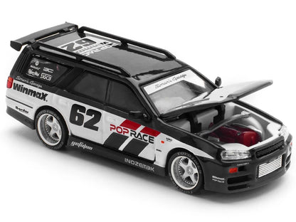 POP RACE 1:64 Nissan Stagea R34 Simon’s Garage #62 –  Scale Premium Diecast Collectible Model Car