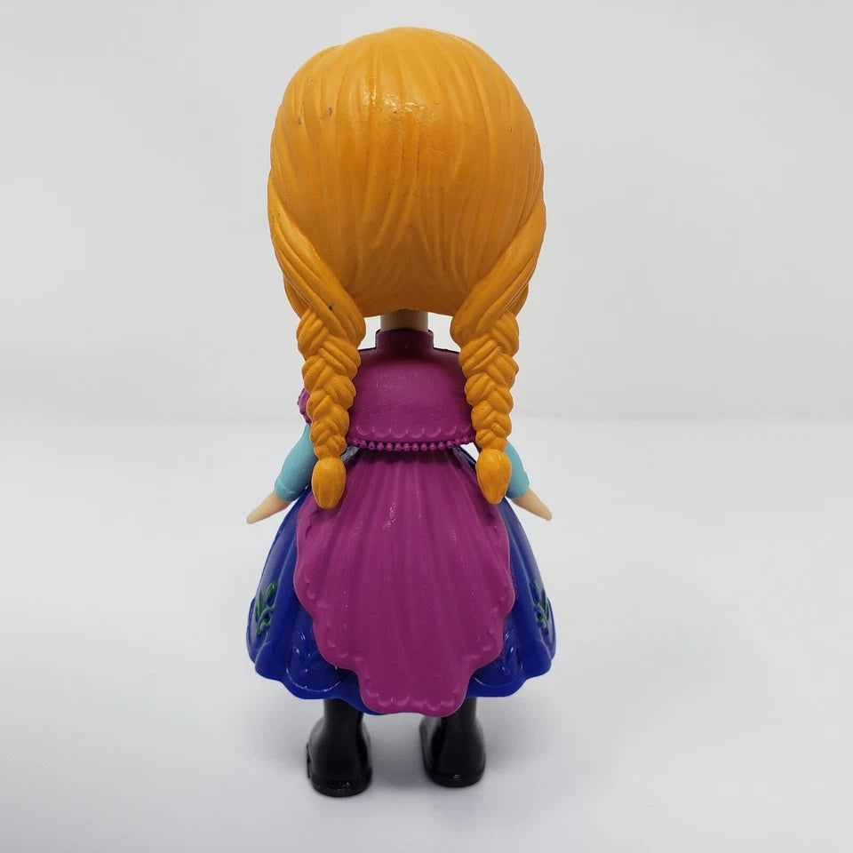 Frozen Mini Anna Doll (8 cm)  – Disney Princess Collectible Figure with Articulated Arms (Royal Dress)