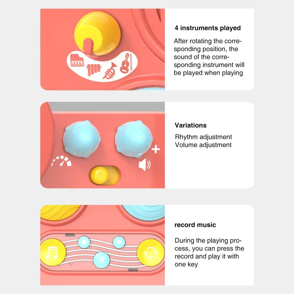 Early Learning Piano Keyboard Toy Infant Toys – Electronic Music Set with Microphone, Lights & Educational Modes for Kids & Toddlers - Jaiman Toys