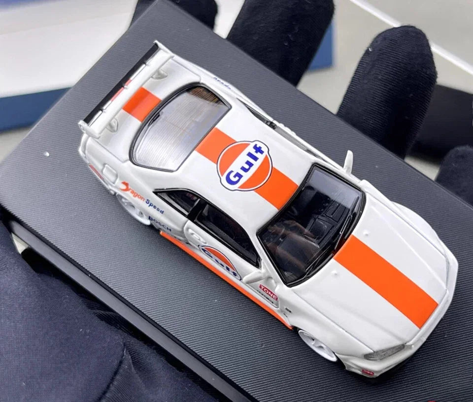 NISSAN SKYLINE GT-R WHITE GULF DIECAST CAR BY FUJI MODEL - Jaiman Toys