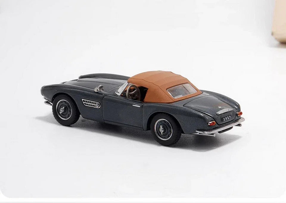 GFCC 1:64 BMW 1957-507 Soft Top Roadster Convertible Classic Model Diecast Collect Car-Grey - Jaiman Toys