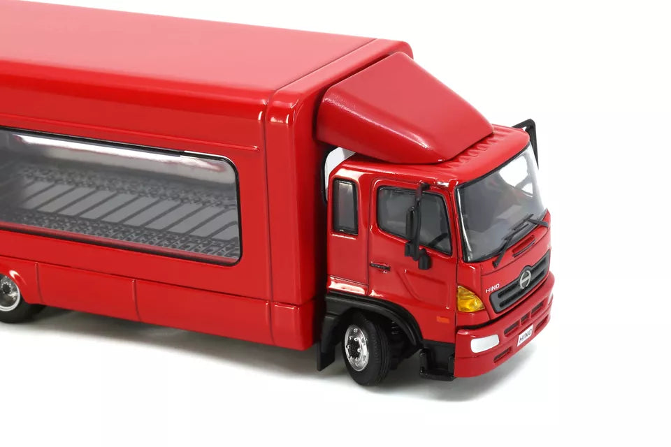 Tiny City Die-cast Model Car - HINO500 Covered Vehicle Transporter (Red)