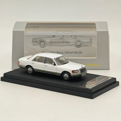 MERCEDES BENZ 560SEL W126 White 1/64 Diecast Car 6Gen Edition MODEL BY MASTER - Jaiman Toys