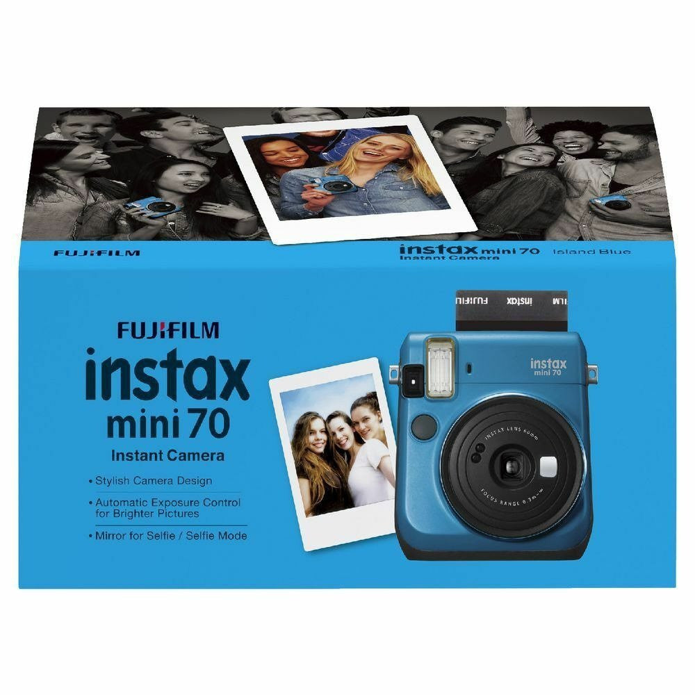 Fujifilm Instax Mini 70 Instant Camera (Blue) | Selfie Mode with
