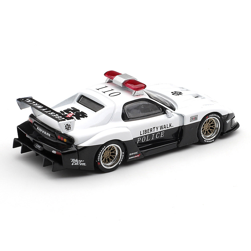 Mini GT 1:64 Scale (Blister Pack) Mazda RX-7 LB-Super Silhouette Police Diecast Scale Model Car | Collectible Model