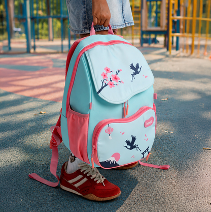 Basil Sakura Bloom Kids School Backpack 18–20L | 40cm School Bag with Posture Support, Wide Straps & Chest Strap