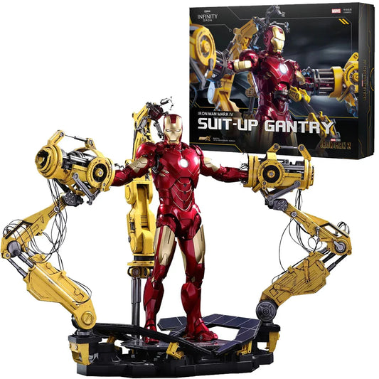 ZD Toys Marvel Iron Man Mark IV Diecast 1/6 Scale Figure with Suit-Up Gantry Set | Battery-Operated Mechanical Arms - Jaiman Toys