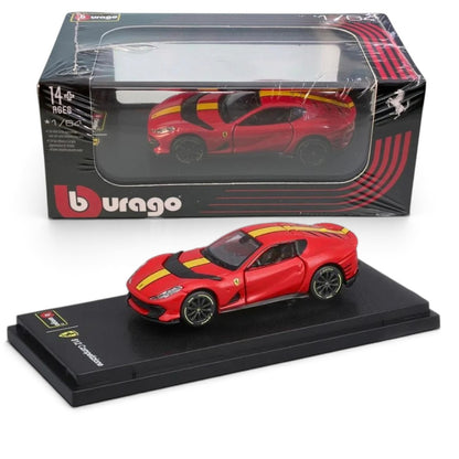 Bburago 1:64 Scale Ferrari 812 Competizione Die-Cast Model Car with Display Base – Red
