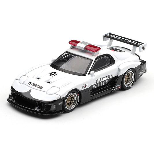 Mini GT 1:64 Scale (Blister Pack) Mazda RX-7 LB-Super Silhouette Police Diecast Scale Model Car | Collectible Model