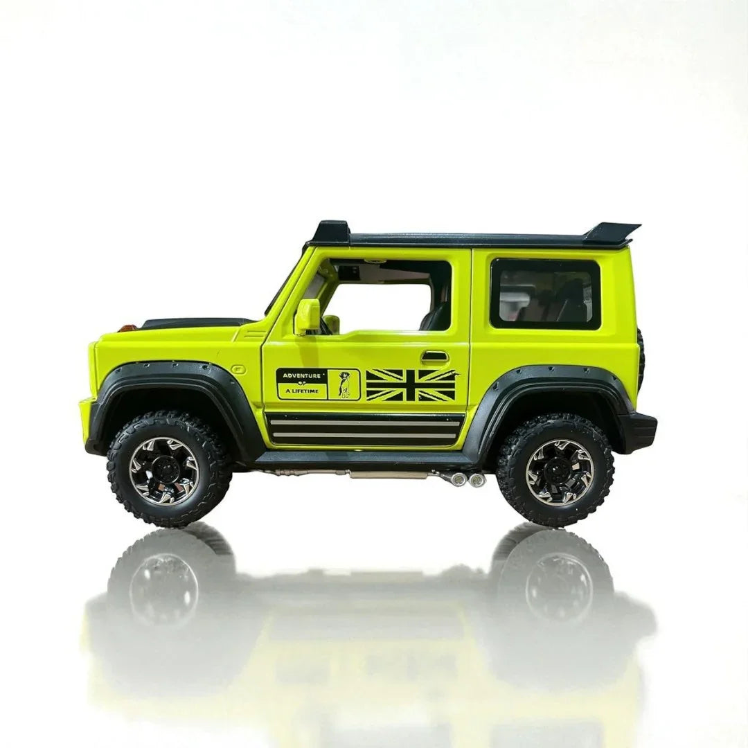 Joy Junction 1:24 Suzuki Jimny Off-Road Diecast Model – Lime Green | Openable Doors, Pull-Back Action, Lights & Sound (JJ269) - Jaiman Toys