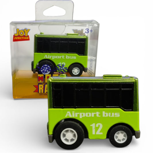 Joy Junction 1:64 Mini Racer Alloy Metal Airport Bus Toy with Pull-Back Function