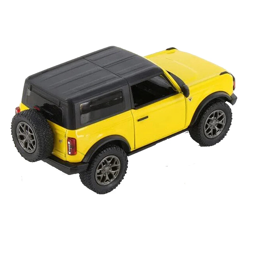 KiNSMART 2022 Ford Bronco – 1:34 Scale Die-Cast Model Car – Pullback Toy Car Collectible - Yellow - Jaiman Toys