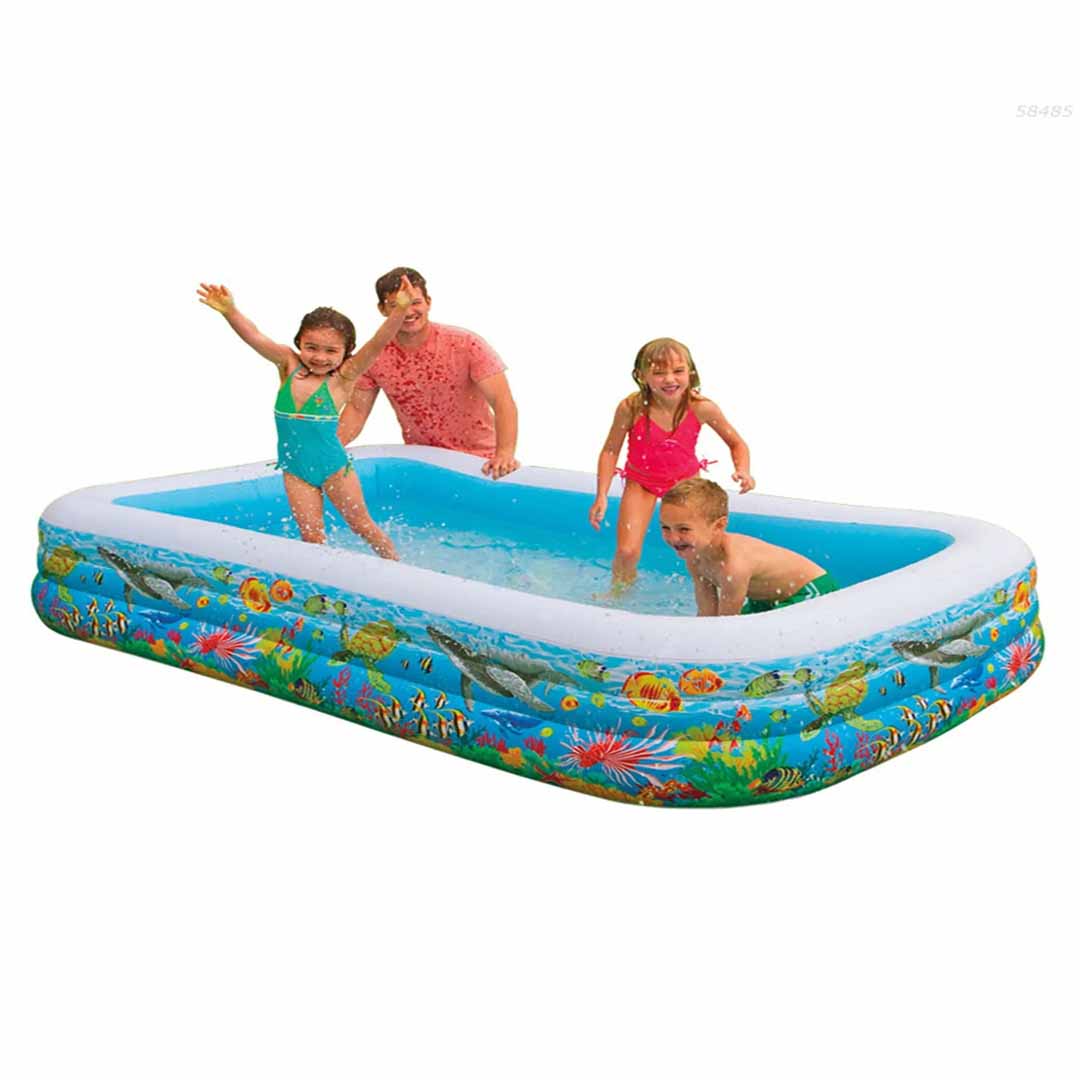 Intex 58485 Swim Center Inflatable Family Pool 10 Feet – Large Kids Outdoor Garden Swimming Pool