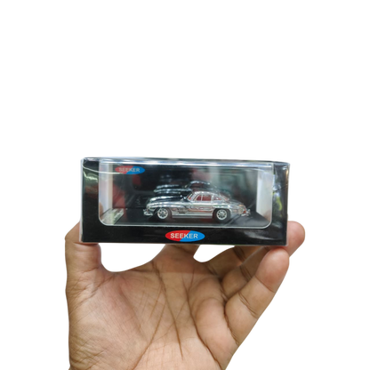 SEEKER 1:64 Mercedes-Benz 300 SL (W198) Gullwing – Chrome Finish Diecast Model Car (2 Variants)