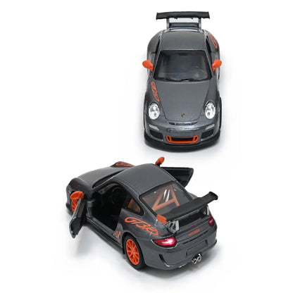 KiNSMART 1:36 Porsche 911 GT3 RS (997) – Grey – Die-Cast Model Car - Jaiman Toys