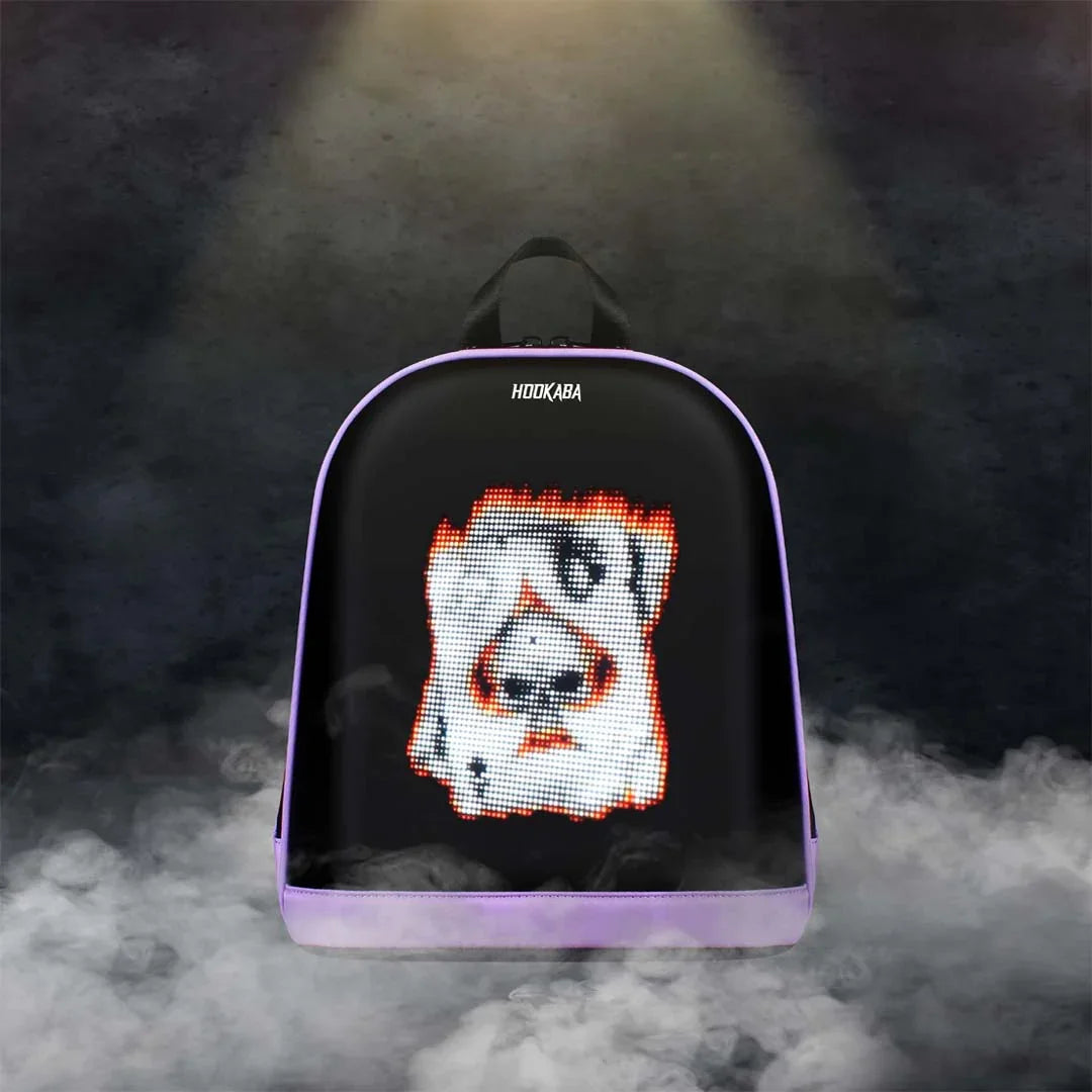 Hookaba Bold Bling Bag – LED Light-Up Fashion Backpack | Hard Shell | Waterproof | Statement Style - Purple - Jaiman Toys
