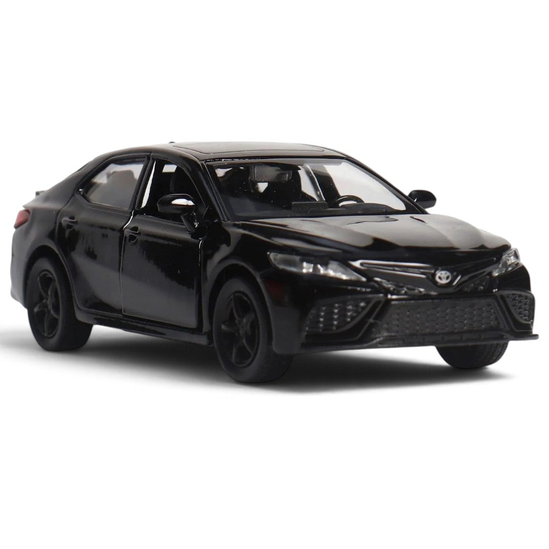 RMZ City Toyota Camry 1:32 Scale Die-Cast Model Car – Black & White Collectible Luxury Sedan with Opening Doors, Pull-Back Action,