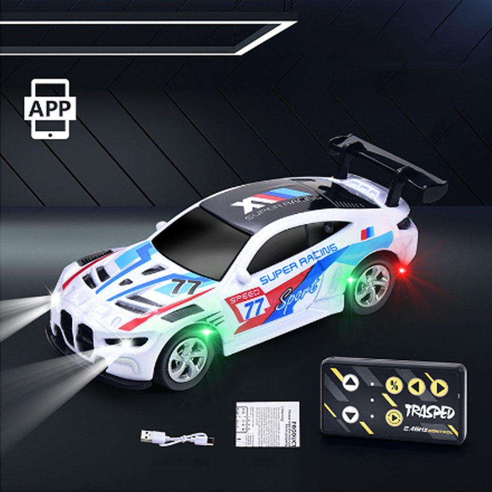 Trasped HG4-218 1:64 Mini RC Drift Racing Car – Dual Mode 2.4GHz Alloy Remote Control Car with LED Lights (2 Colors)