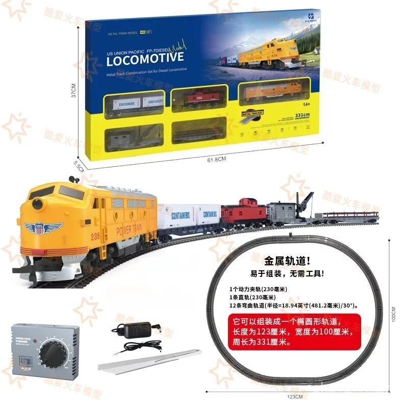 HANFLY 66130 Union Pacific FP-7 Diesel HO 1:87 Electric Train Set with Metal Track