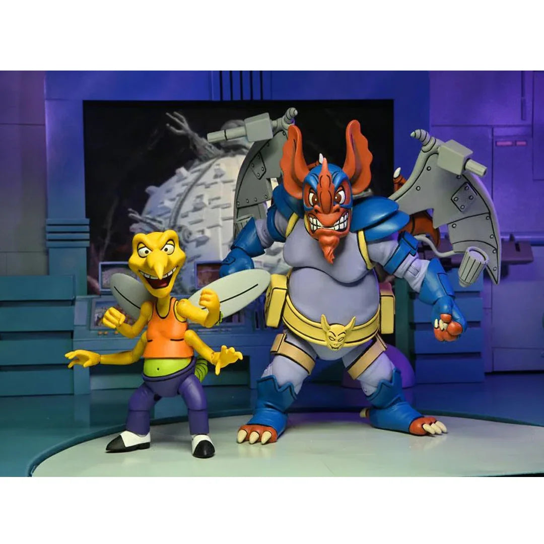 NECA Teenage Mutant Ninja Turtles Wingnut & Screwloose – Cartoon Series 2-Pack Action Figures - Jaiman Toys