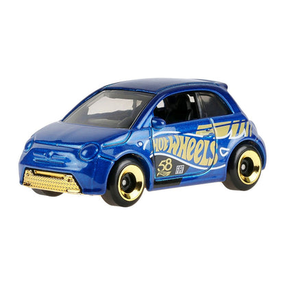 Hot Wheels Pearl & Chrome Collection Pack of 5 Die-Cast Model Cars | Fiat 500e, Ford Escort, Track Dwagon, Toyota Land Cruiser 80 & Rodger Dodger 2.0 | 1:64 Scale Collectible Set