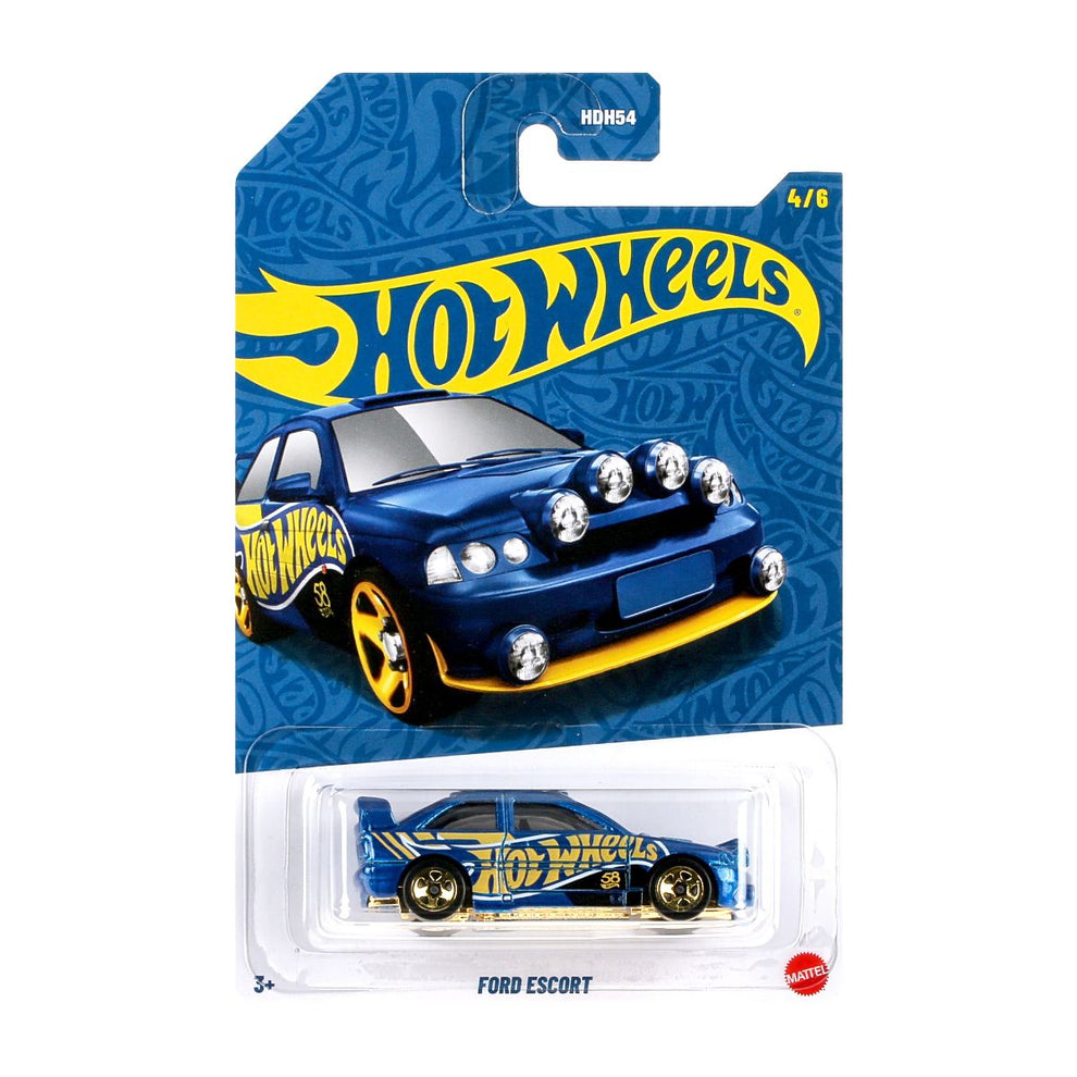 Hot Wheels Pearl & Chrome Collection Pack of 5 Die-Cast Model Cars | Fiat 500e, Ford Escort, Track Dwagon, Toyota Land Cruiser 80 & Rodger Dodger 2.0 | 1:64 Scale Collectible Set