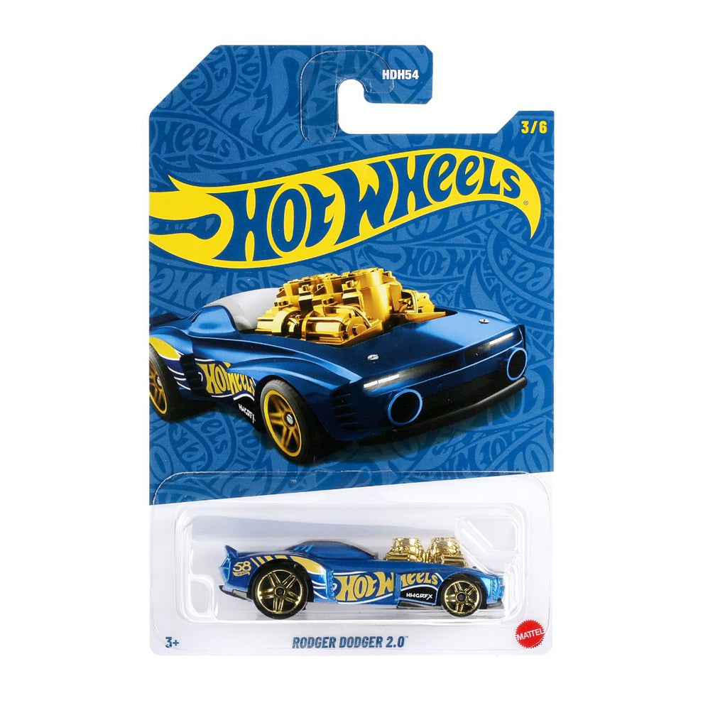 Hot Wheels Pearl & Chrome Collection Pack of 5 Die-Cast Model Cars | Fiat 500e, Ford Escort, Track Dwagon, Toyota Land Cruiser 80 & Rodger Dodger 2.0 | 1:64 Scale Collectible Set