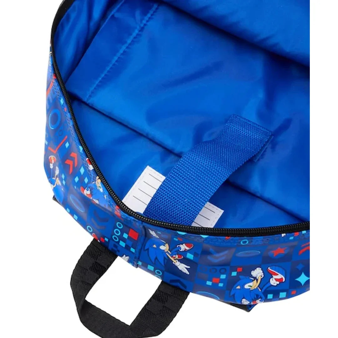 Smiggle Sonic the Hedgehog Classic School Backpack – 16 Inch Kids Bag with Laptop Sleeve, Zippered Compartments & Dual Bottle Holders