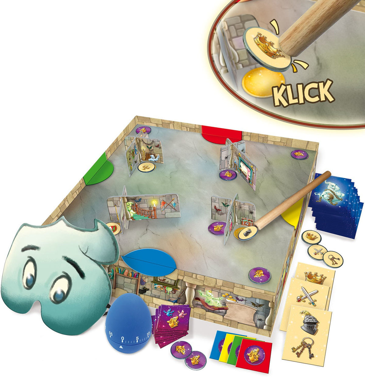 Queen Games Spooky Castle Party & Fun Board Game for Kids & Family | Halloween-Themed Strategy & Adventure Game | Interactive Family Board Game for Game Nights