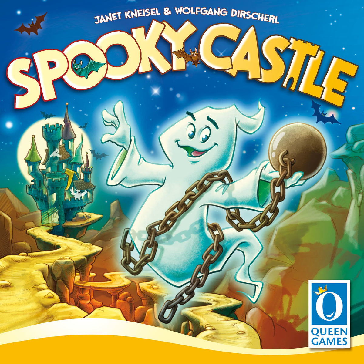 Queen Games Spooky Castle Party & Fun Board Game for Kids & Family | Halloween-Themed Strategy & Adventure Game | Interactive Family Board Game for Game Nights