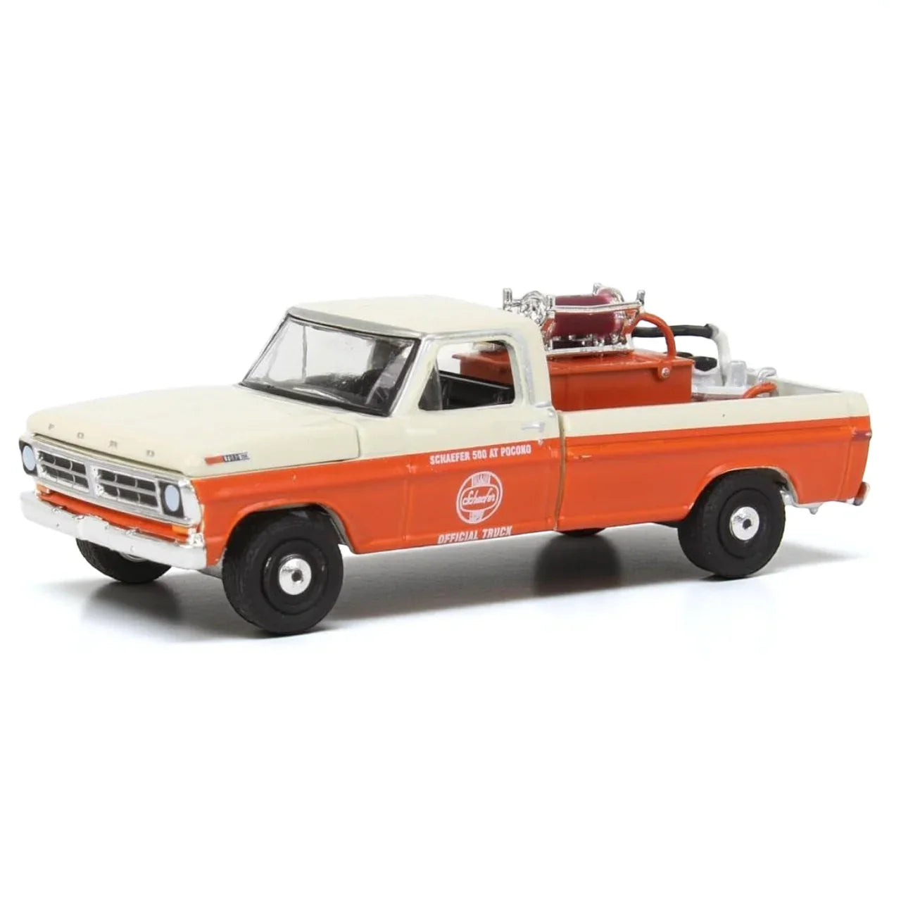 Greenlight Hobby Exclusive 1:64 – 1971 Ford F-250 “Schaefer 500 at Pocono” Official Truck | Die-Cast Collectible Model