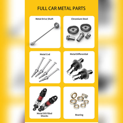 MJX 1:14 Scale Hyper Go 14207 Brushless RC Car  – 53km/h High-Speed 4WD Off-Road Truck with 2 Shells (2.4G Control)