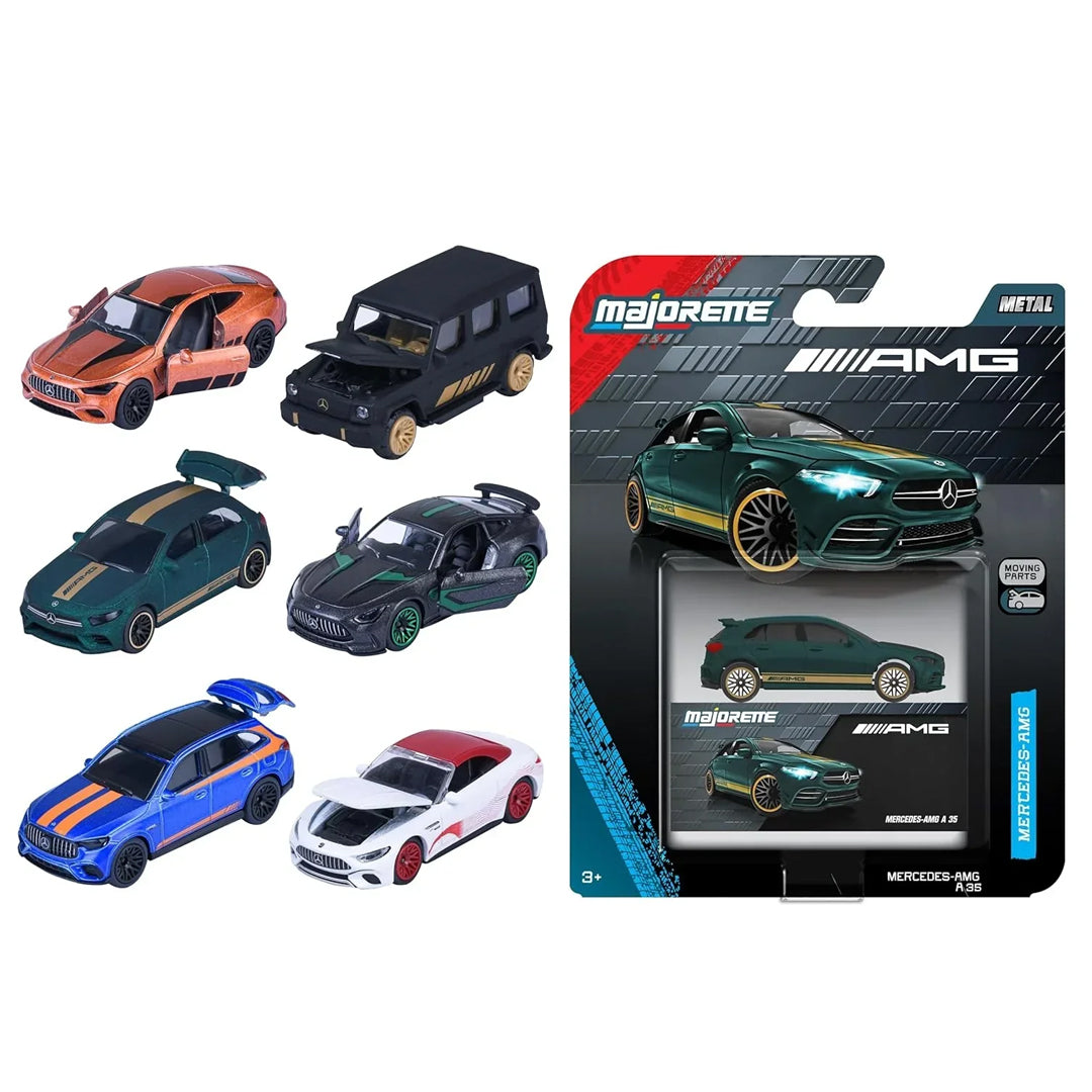 Majorette Mercedes-AMG Die-Cast Metal Cars Set of 6 | Premium 7.5 cm Licensed Toys | Ages 3+