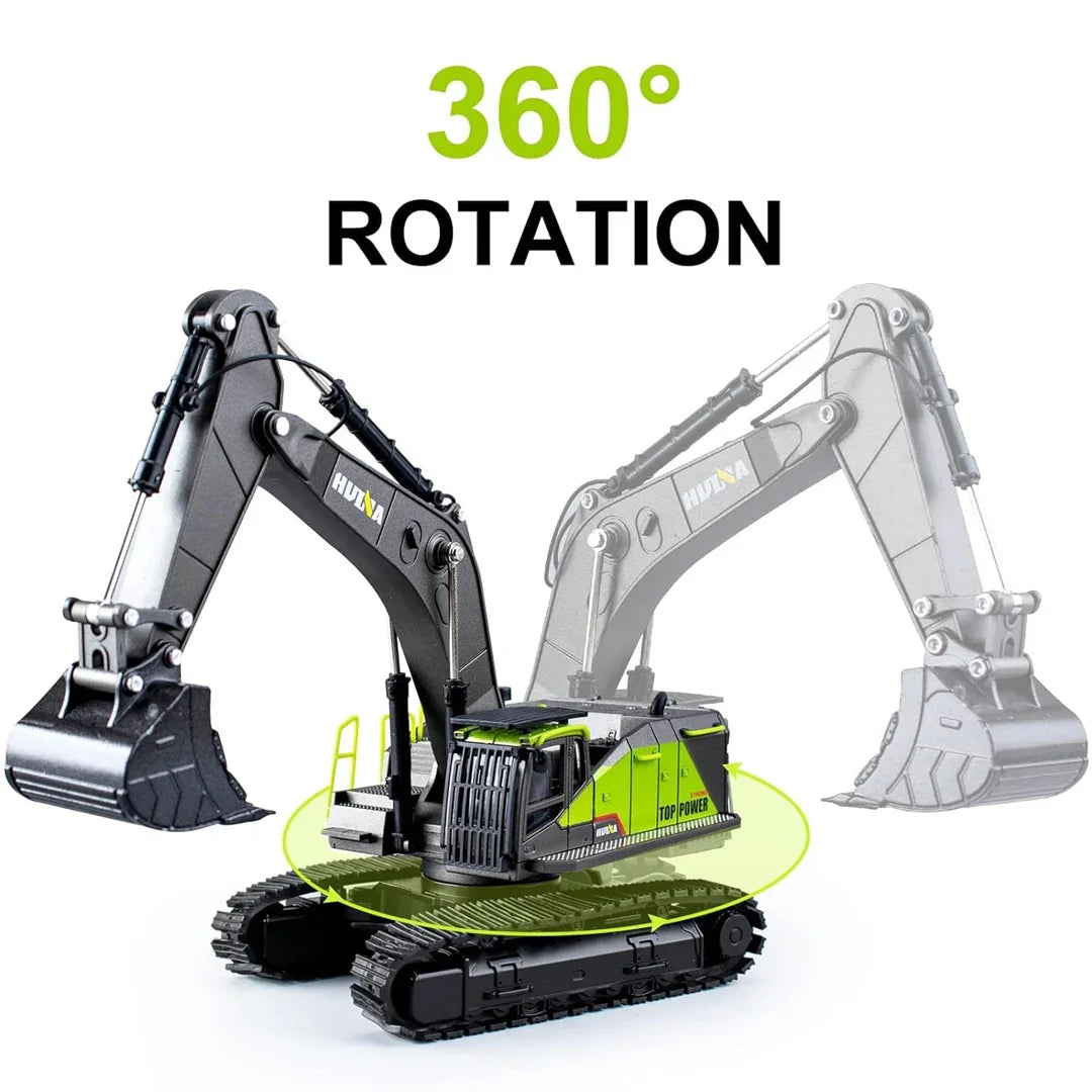 Huina 1661 1:18 RC Excavator | Full-Function Remote Control Construction Digger Toy