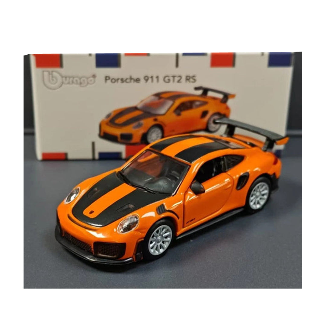 Bburago Porsche 911 GT2 RS 1:64 Scale Die-Cast Model Car | Orange Sports Collectible