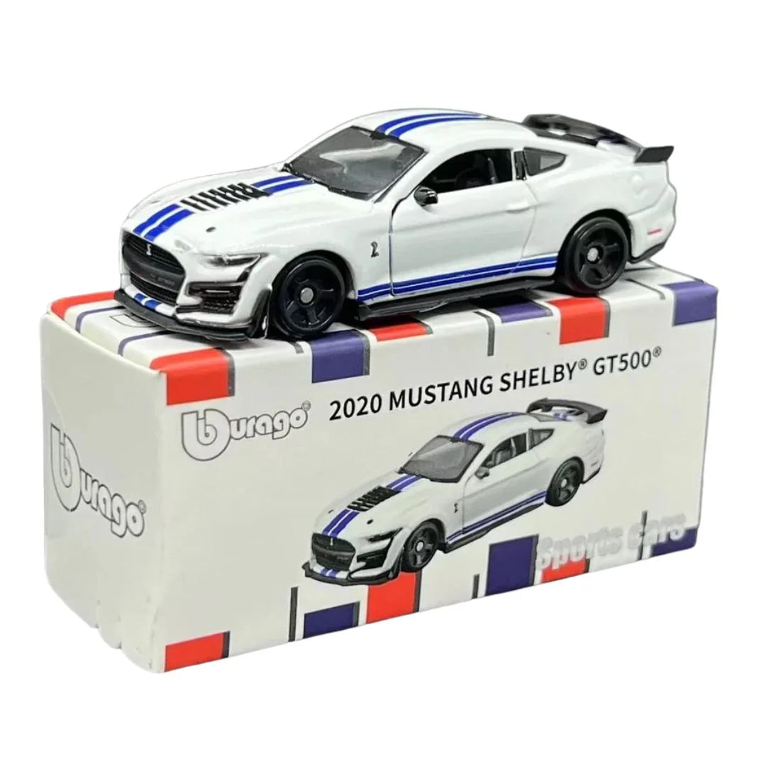 Bburago 2020 Ford Mustang Shelby GT500 White 1:64 Die-Cast Model Car