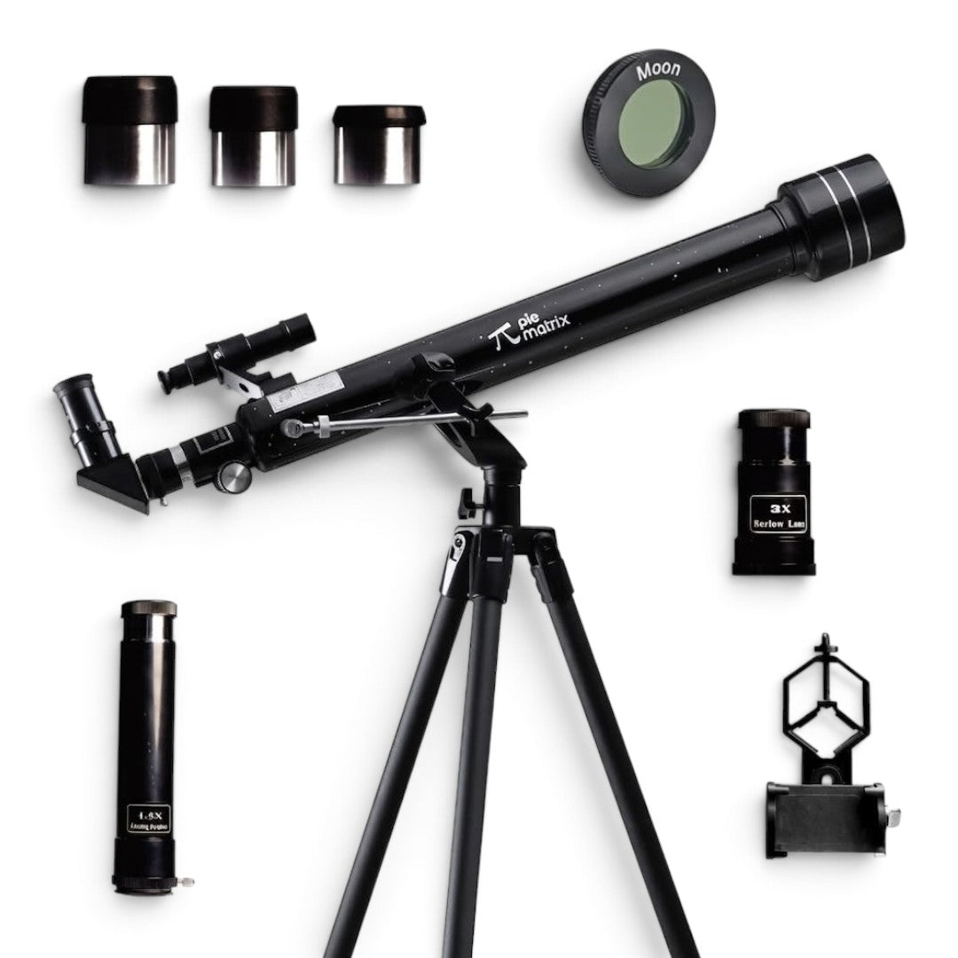 Pie Matrix Phoenix 60700 Astronomical land & Sky Refractor Telescope with 175x Ultra Zoom,Fully Coated Glass Optics, Alt-Az Mount,Professionals to Explore Moon,Saturn Rings, Planets & Deep Sky Objects