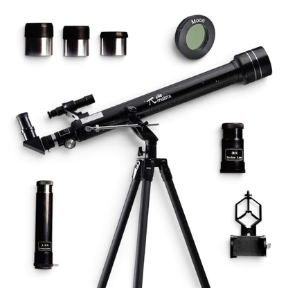Pie Matrix Phoenix 60700 Astronomical land & Sky Refractor Telescope with 175x Ultra Zoom,Fully Coated Glass Optics, Alt-Az Mount,Professionals to Explore Moon,Saturn Rings, Planets & Deep Sky Objects