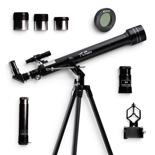 Pie Matrix Phoenix 60700 Astronomical land & Sky Refractor Telescope with 175x Ultra Zoom,Fully Coated Glass Optics, Alt-Az Mount,Professionals to Explore Moon,Saturn Rings, Planets & Deep Sky Objects