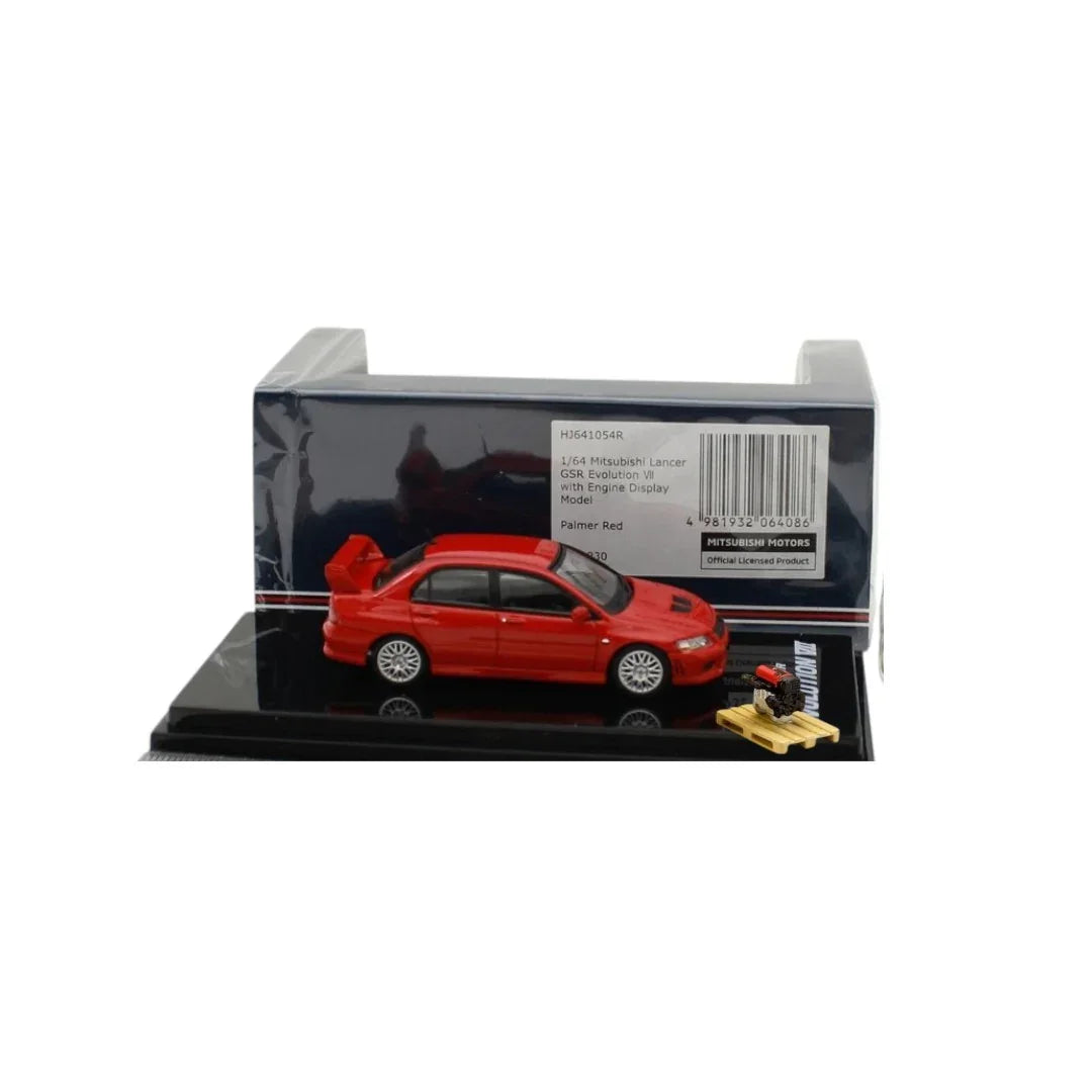 1:64 HJ64 Hobby Japan MITSUBISHI LANCER GSR EVOLUTION 7 With Engine Red HJ641054R - Jaiman Toys