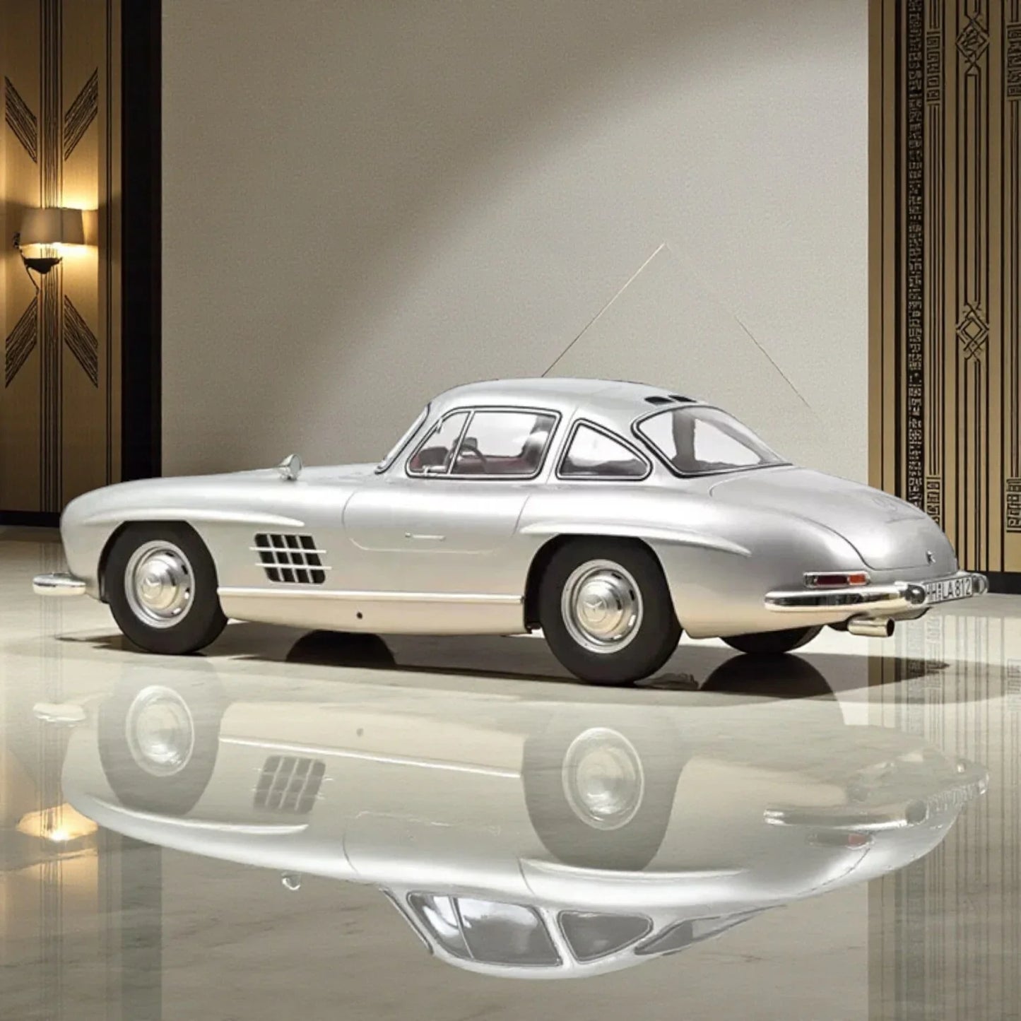 BSC MERCEDES BEN-Z 300SL-1955 Diecast Model  Car Silver